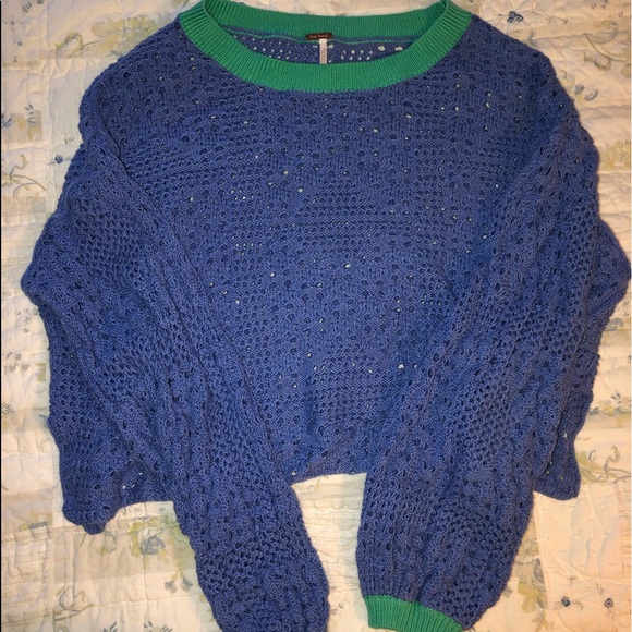 Free People Home Run Sweater Blue - Picture 1 of 5